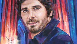 PATRICK FIORI. Tournée Version Originale dans les églises (portrait à l' huile).