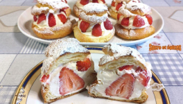 Choux aux fraises avec de la chantilly au mascarpone - Recette en vidéo 