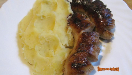 Boudins blancs poêlés à la purée de pommes de terre