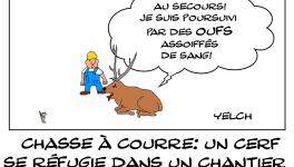 Chasse à courre sur un chantier