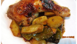 Cuisses de poulet grillées aux légumes