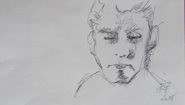 Dessins d'après les screen test d'Andy Warhol  shot between 1963 and 1966 -4 - Dennis hopper - 2018