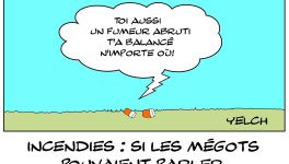 Mégots et fumeur abruti