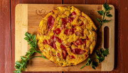 Tarte au chèvre frais, bacon et artichauts