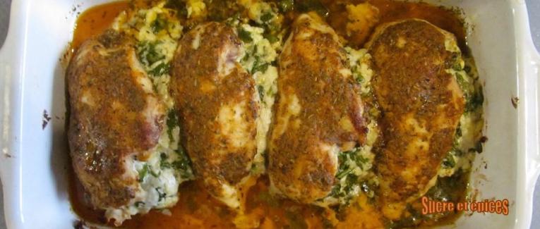 Blancs de poulet farcis aux épinards et fromage frais de chèvre - recette en vidéo