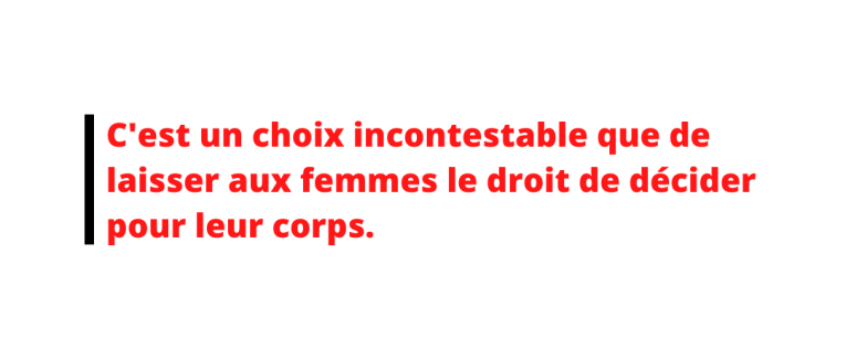 Un choix incontestable