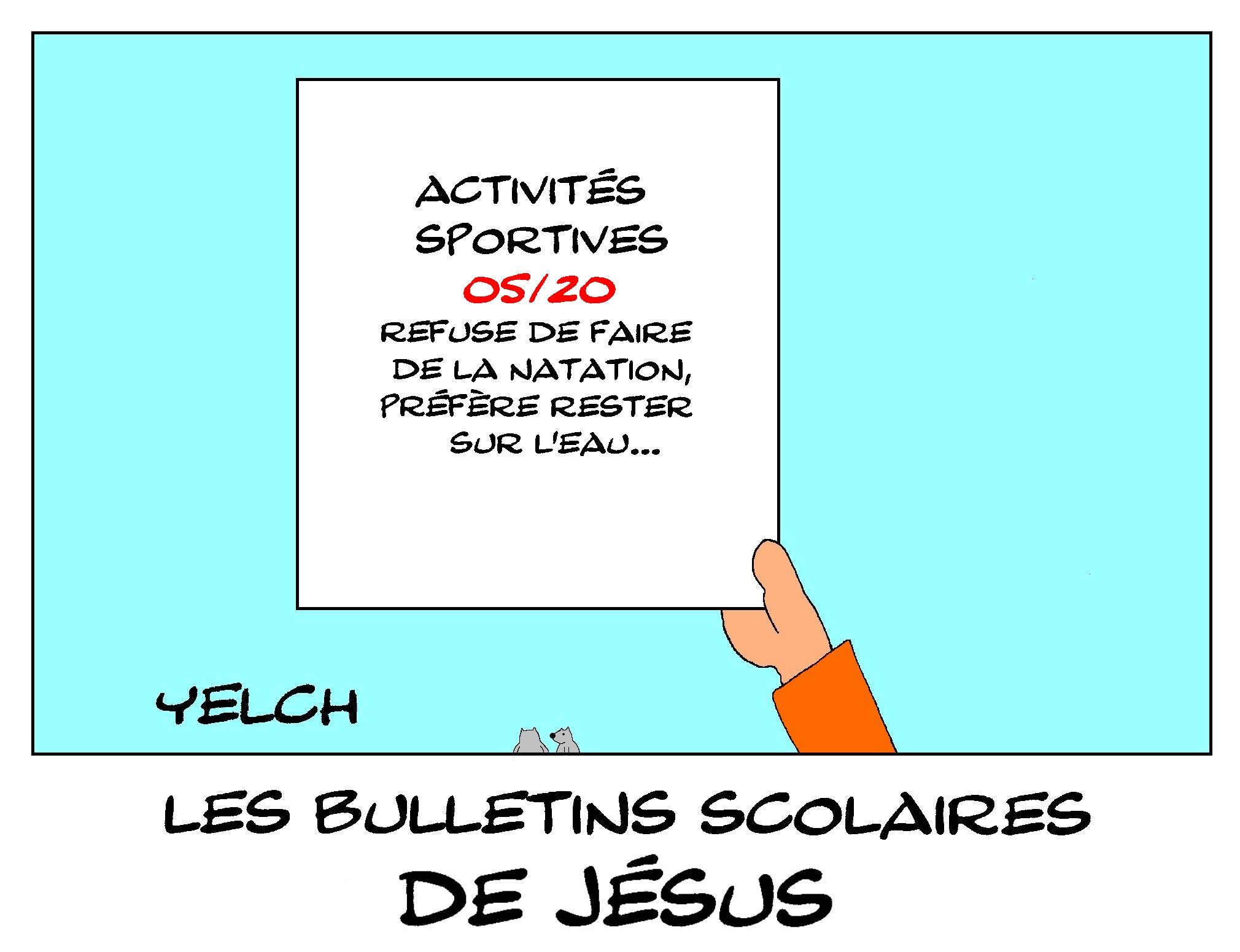 les bulletins scolaires de Jésus : activités sportives