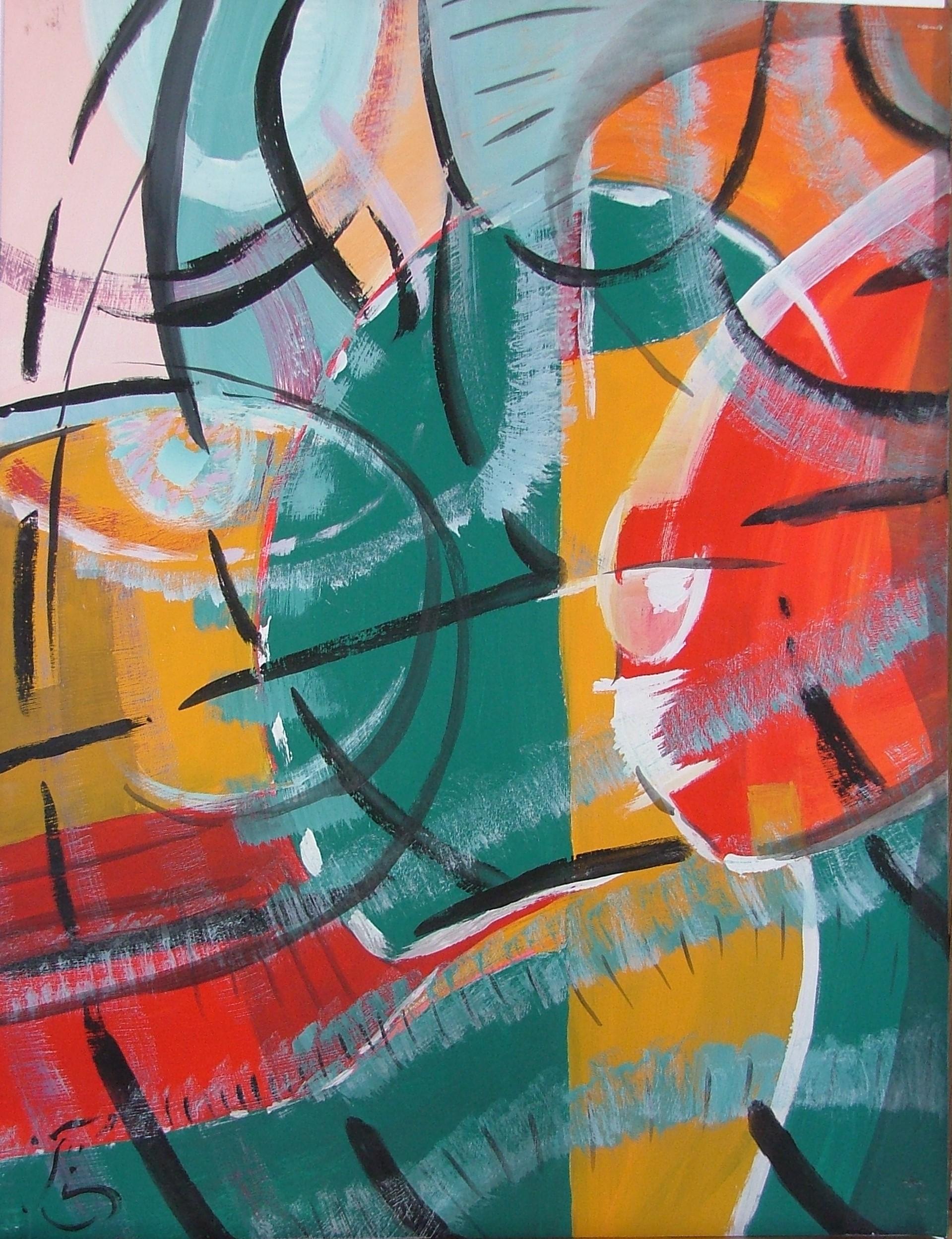 Peintures au fil du temps - les 3 lunes - 1997