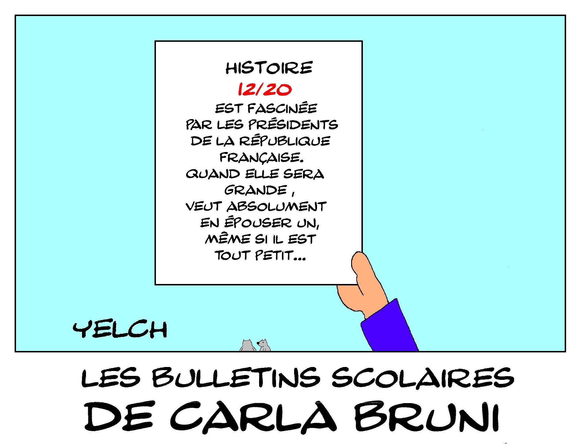 les bulletins scolaires de Carla Bruni : histoire