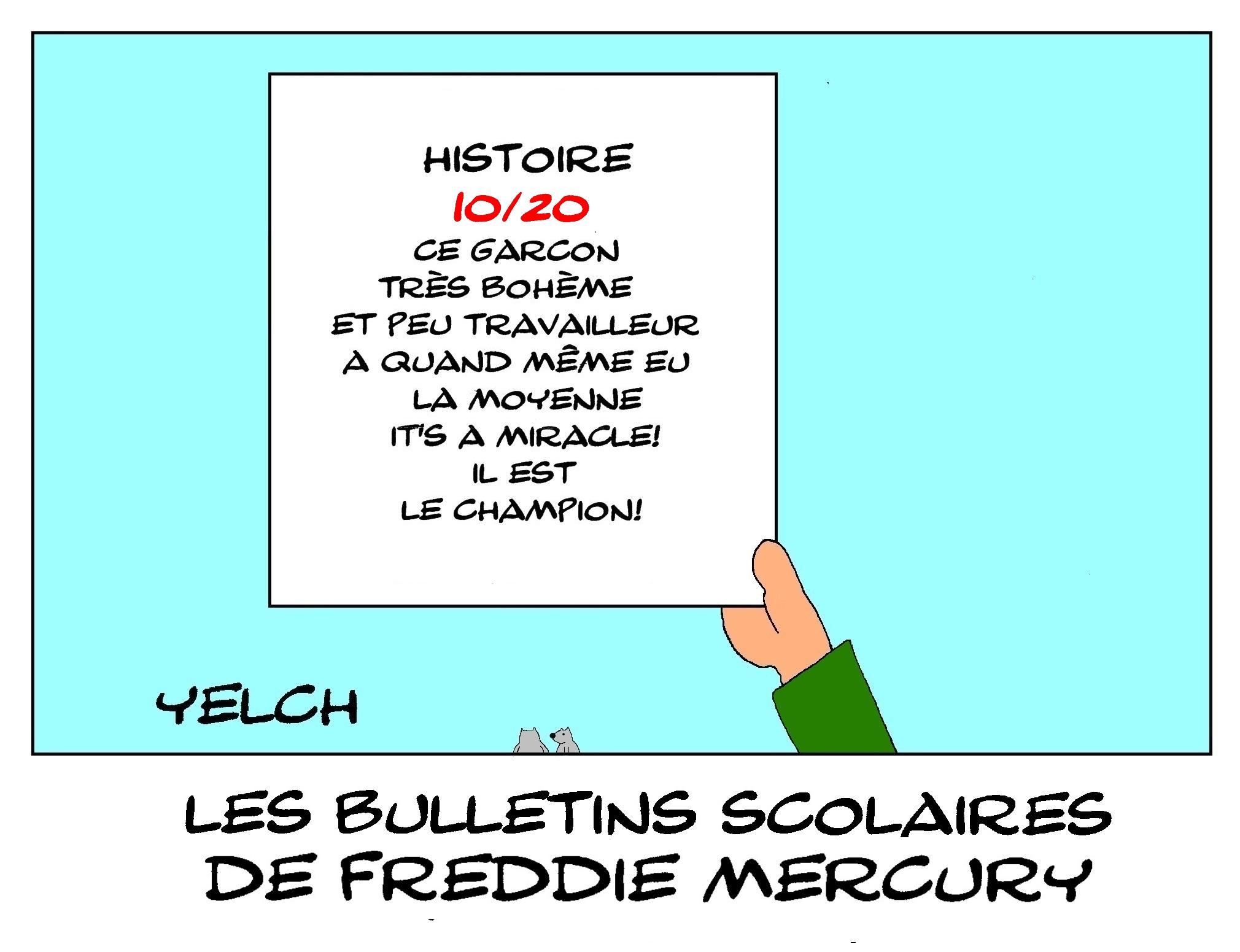 les bulletins scolaires de Freddie Mercury : histoire