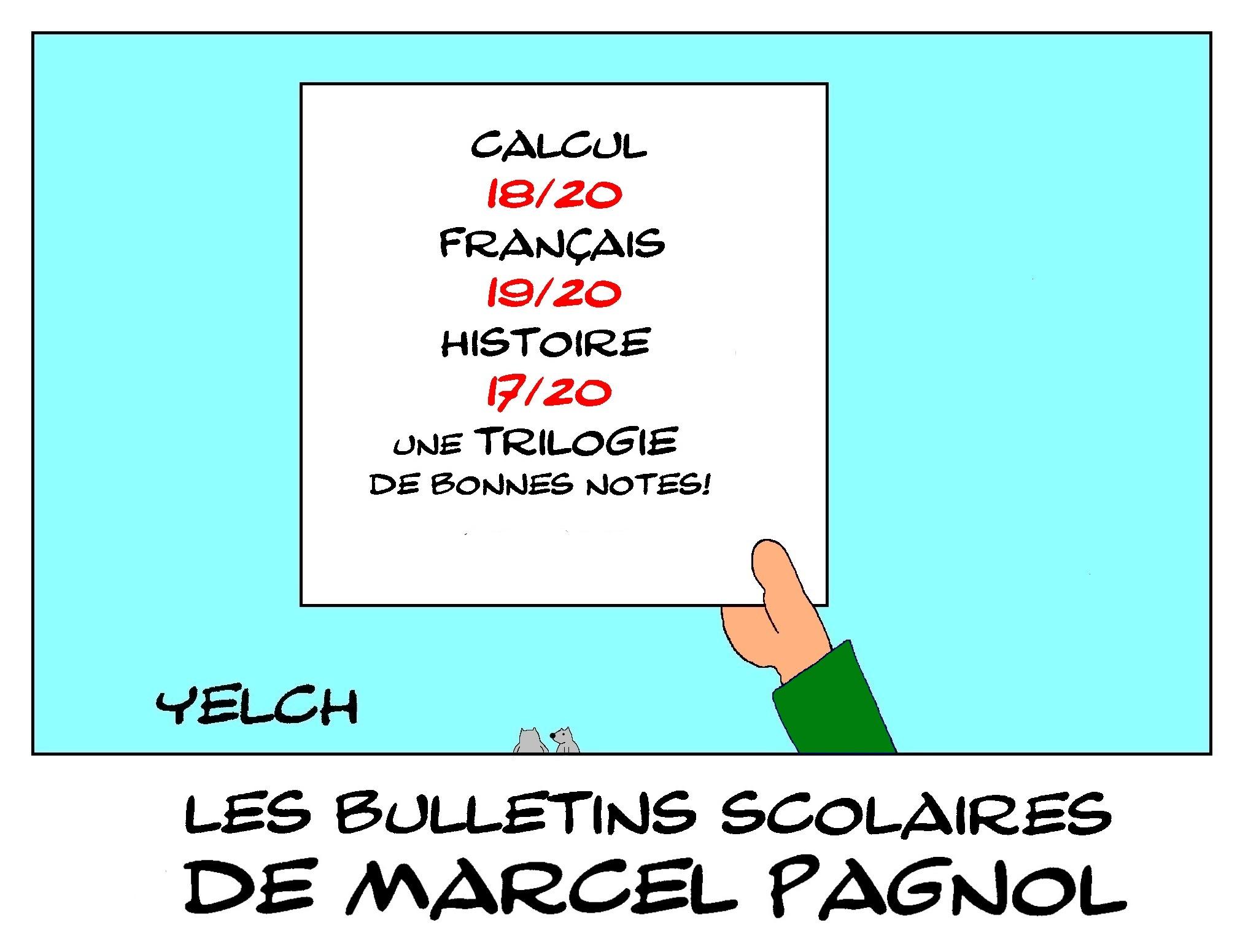 les bulletins de Marcel Pagnol : calcul, français et histoire