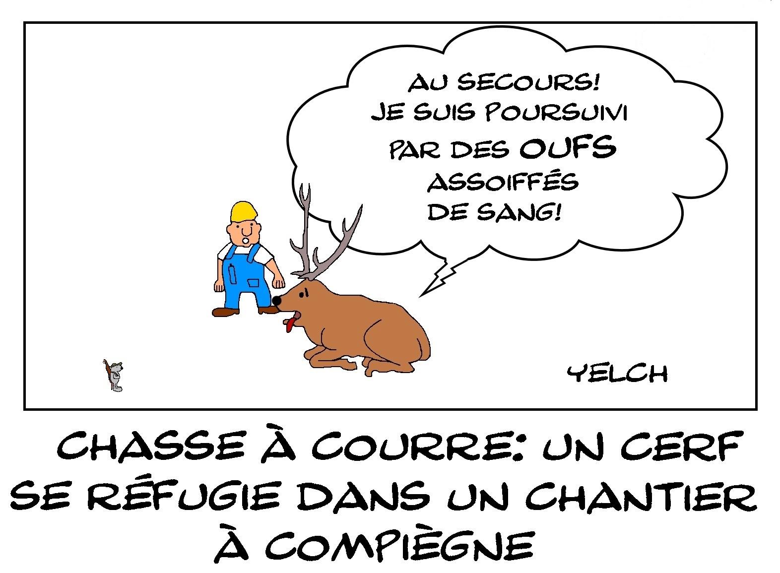 Chasse à courre sur un chantier