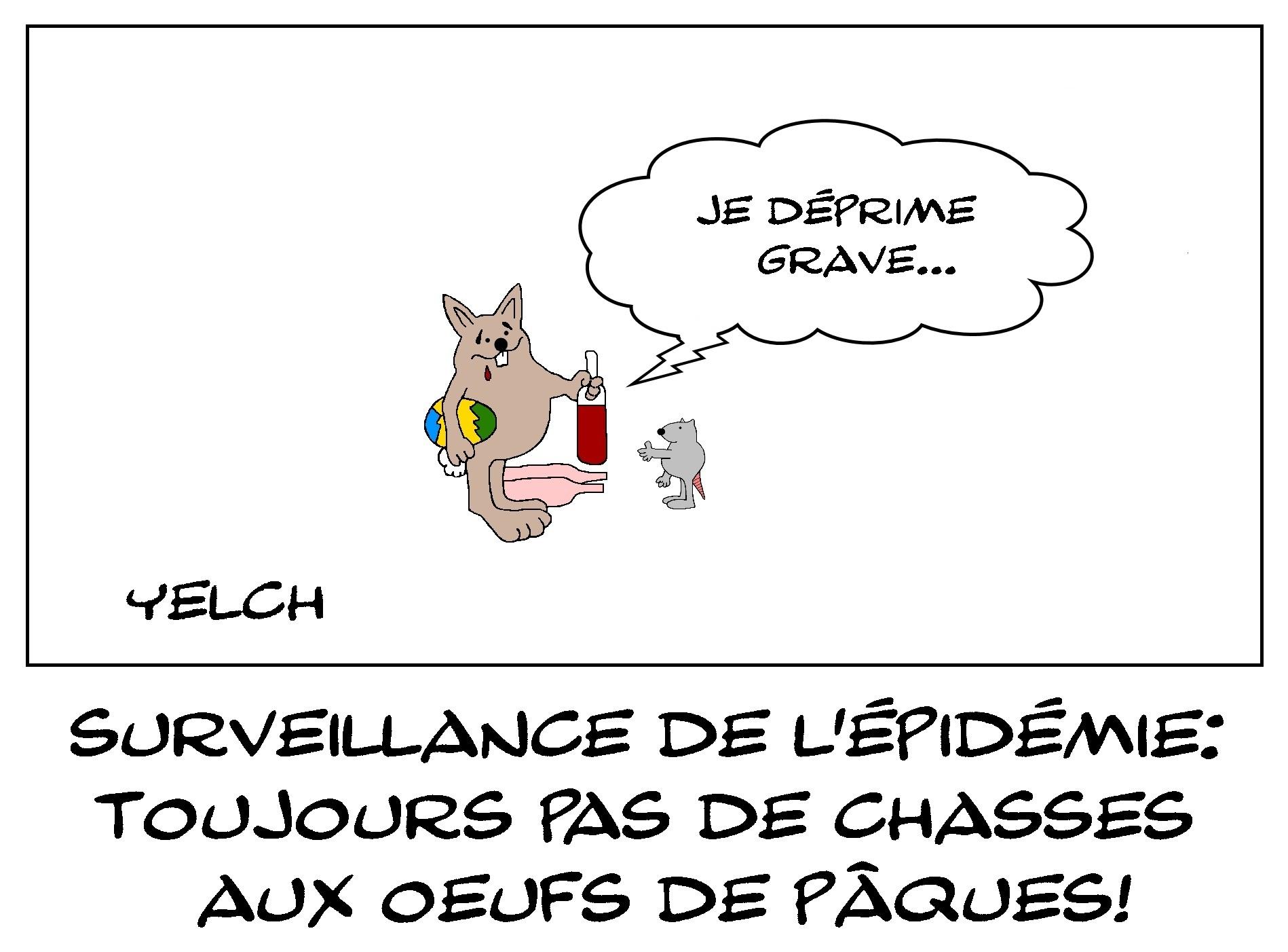 Lapin de Pâques en pleine déprime