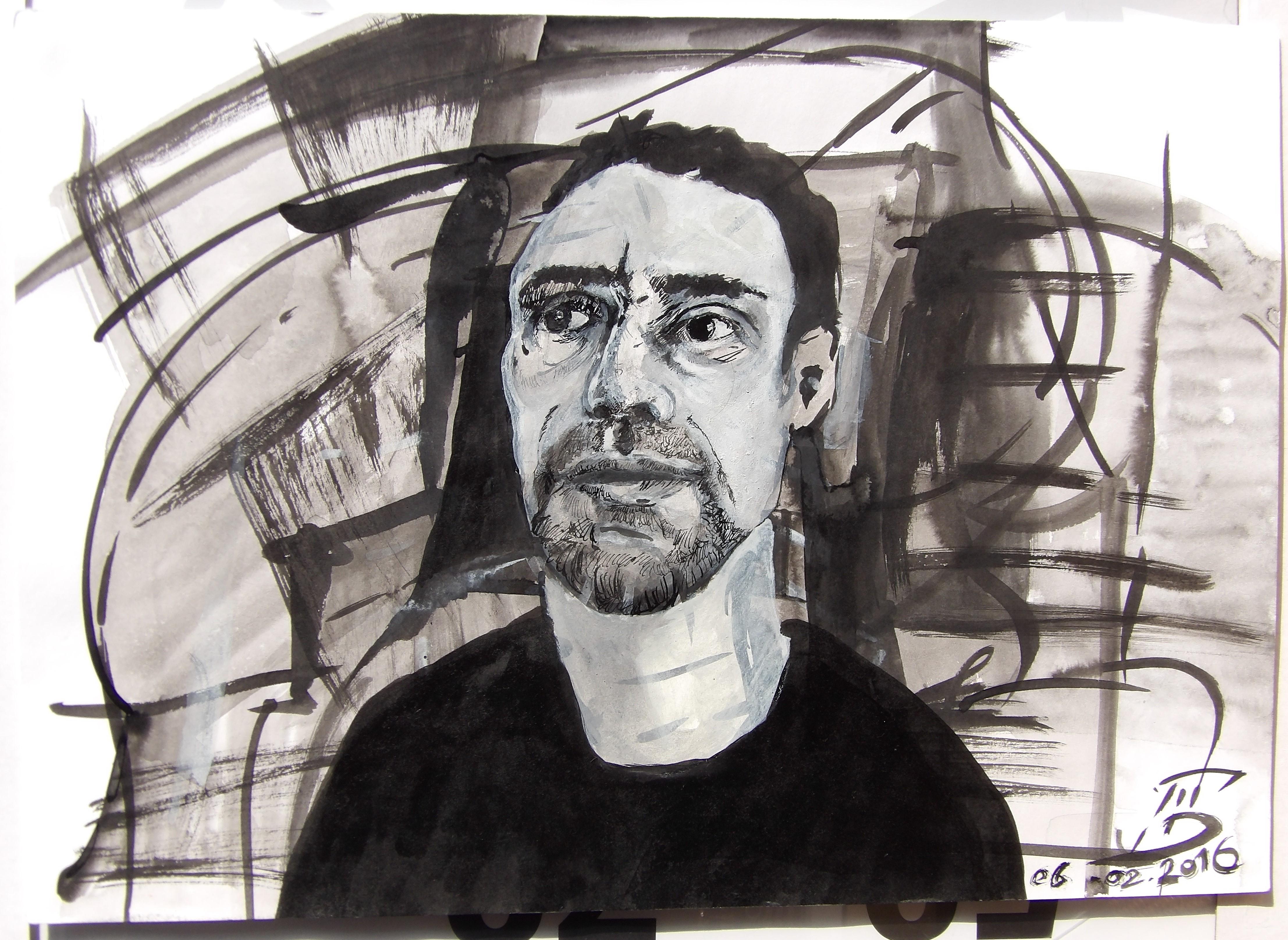 Autoportrait d'après photo - 2016 (2)