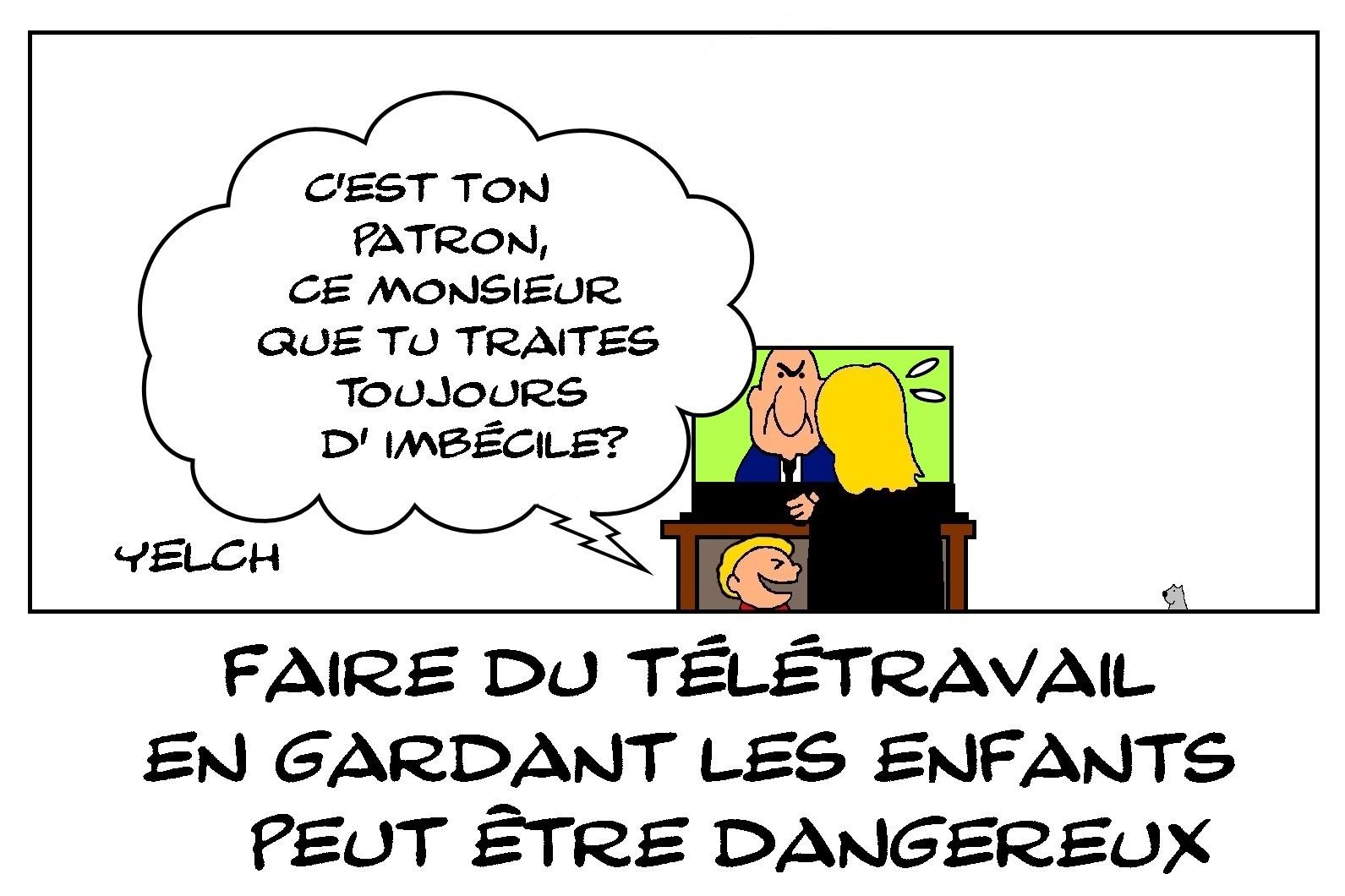 Faire du télétravail en gardant les enfants , ça peut être dangereux...