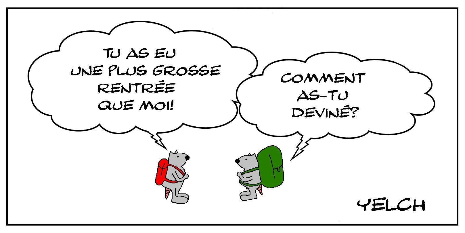 grosse rentrée pour certains , petite rentrée pour d'autres
