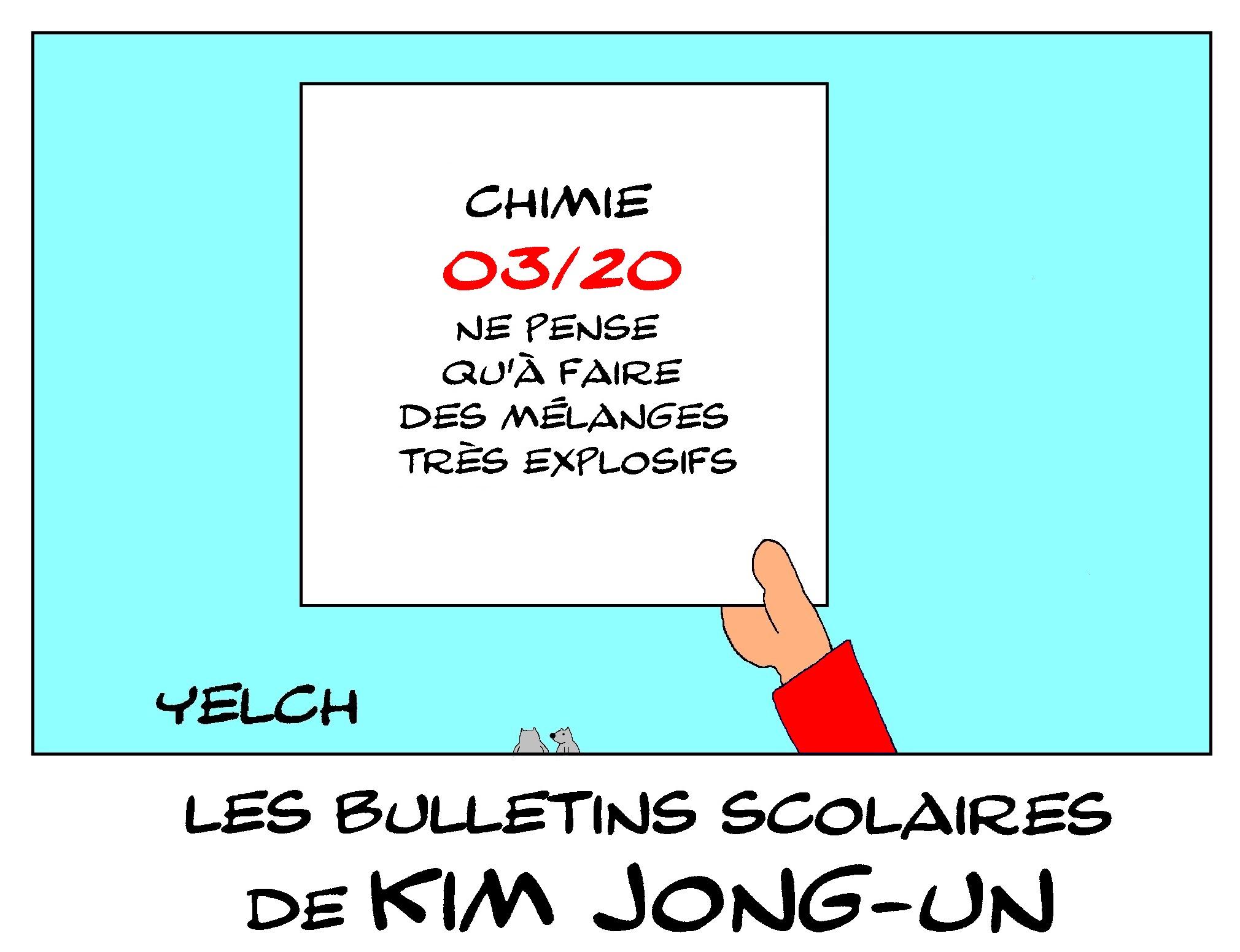 les bulletins scolaires de Kim Jong-Un : chimie