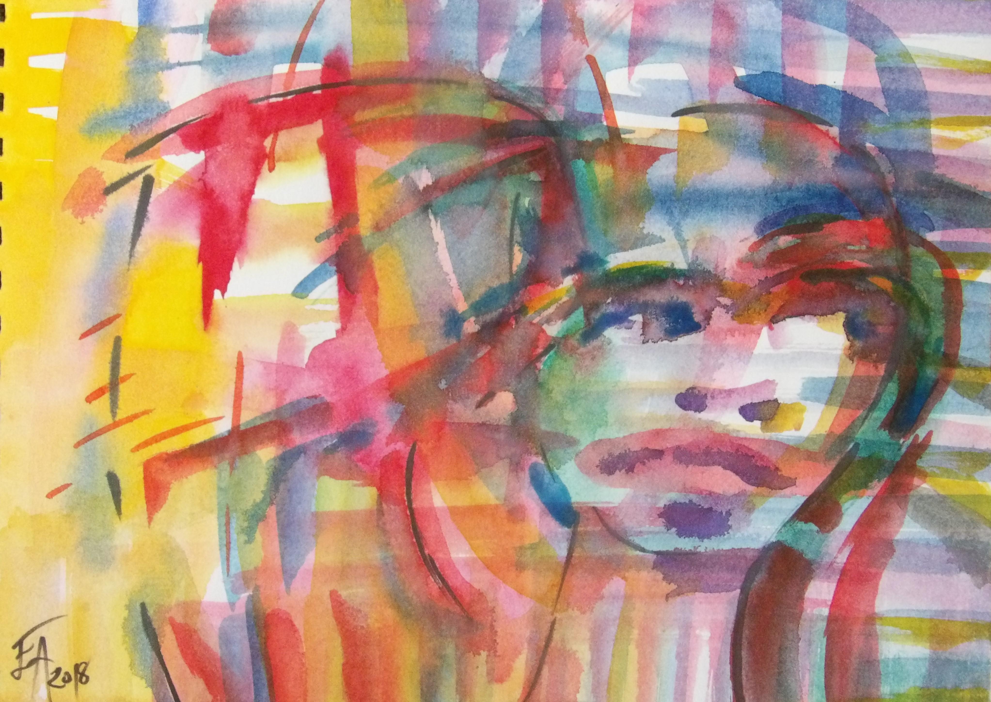 Un pas de côté - Aquarelle japonaise - 2018