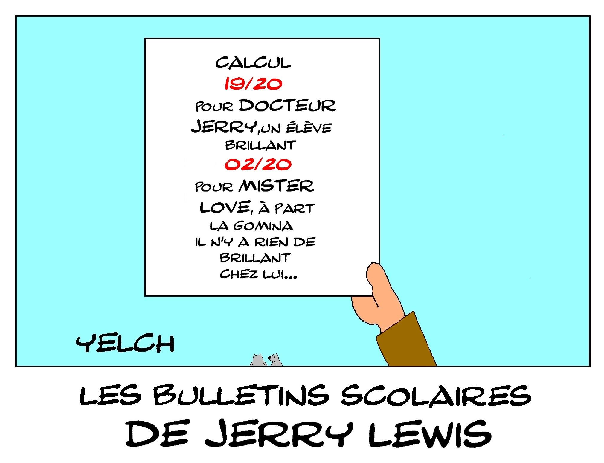 les bulletins scolaires de Jerry Lewis : calcul
