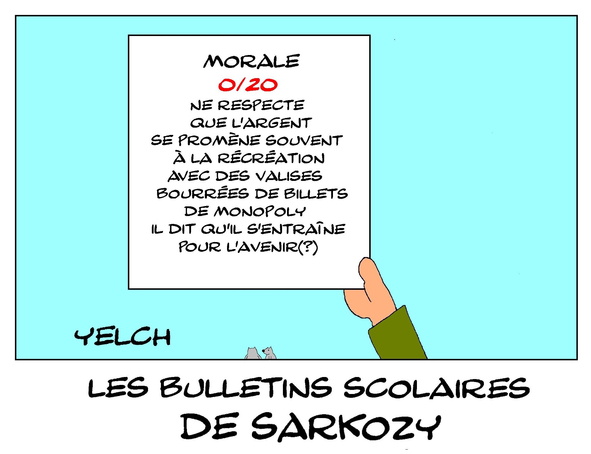 les bulletins scolaires de Sarkozy : morale (en a-t-il?)