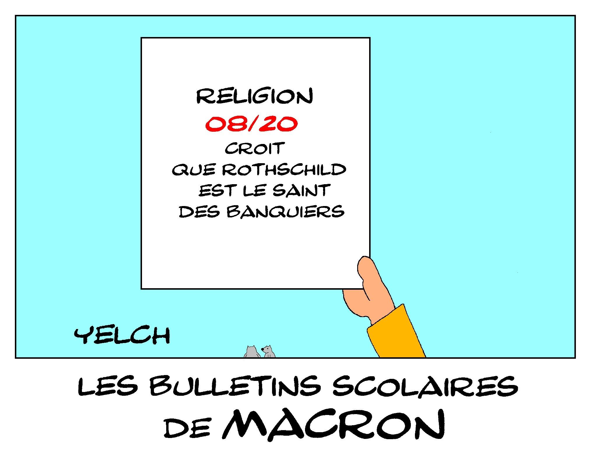 les bulletins scolaires de Macron : enseignement religieux