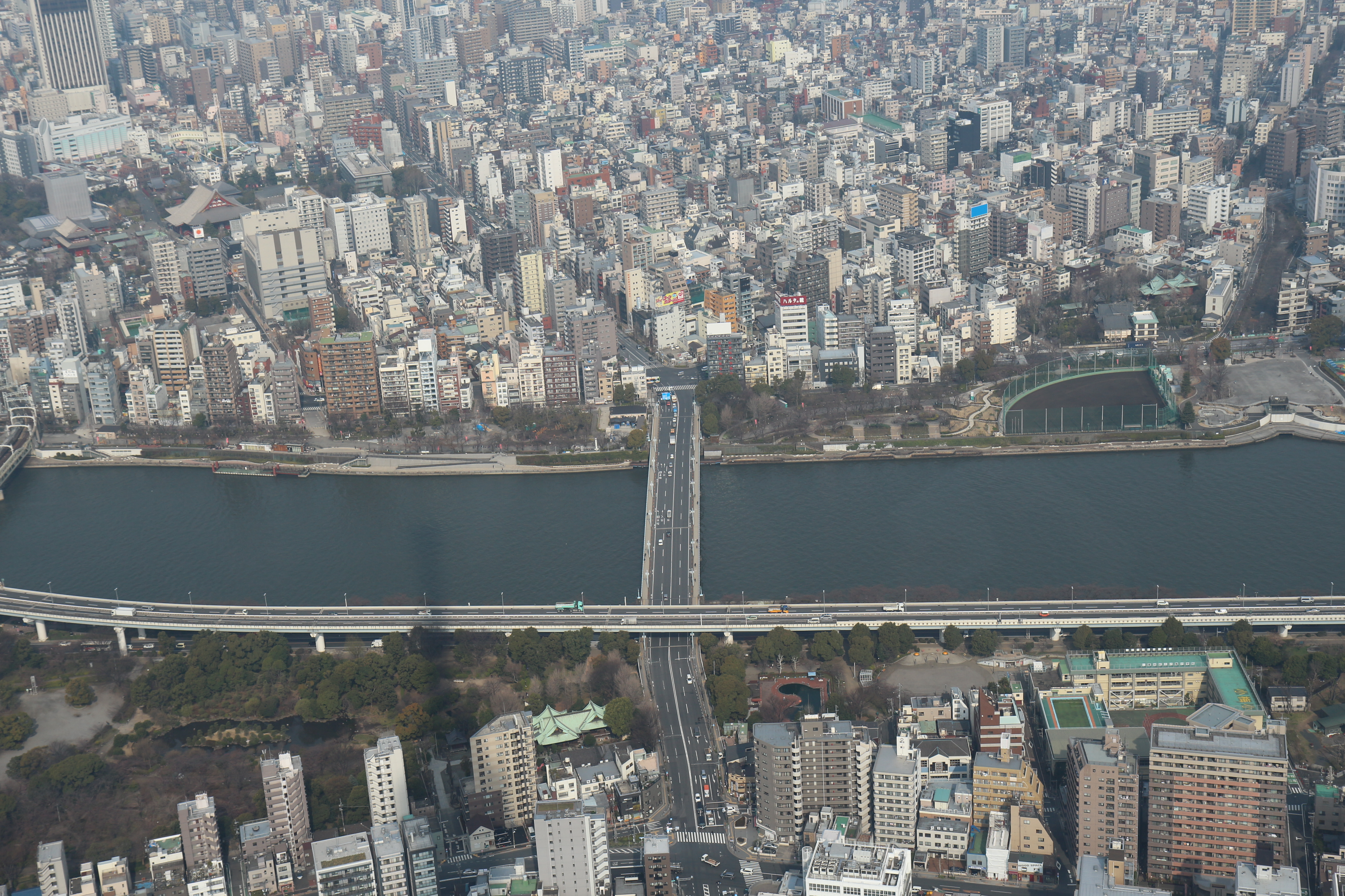 Photo du quartier de Asakusa, vu depuis la Tokyo Skytree