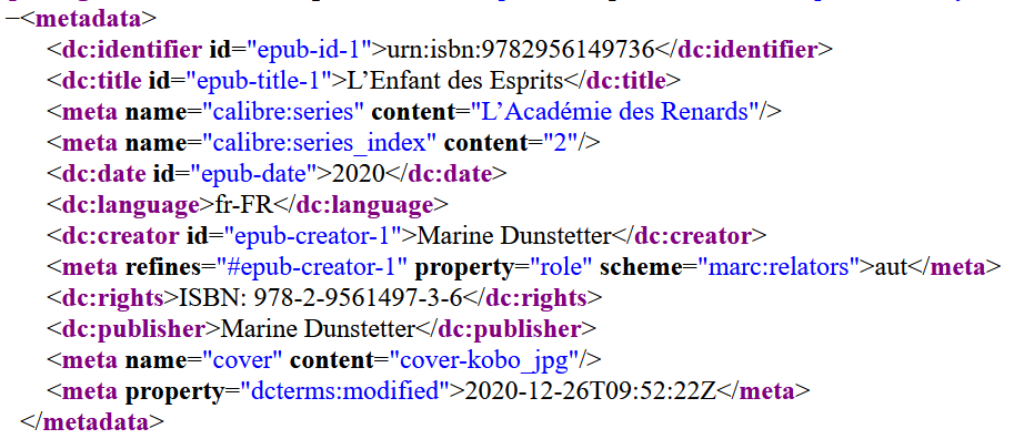 Zoom sur la balise metadata